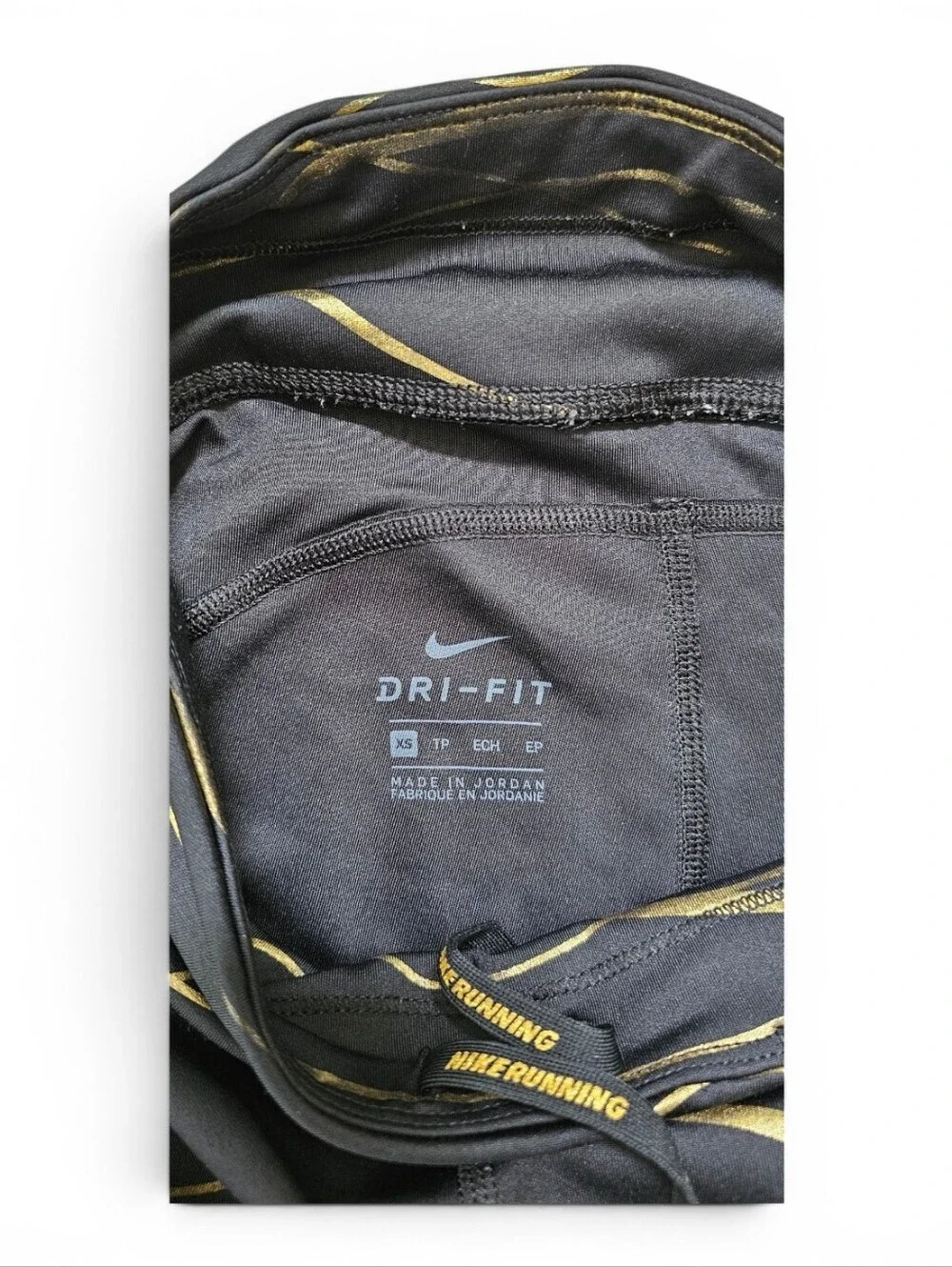 Nike Dri-FIT Running Leggings Black Gold Girls XS